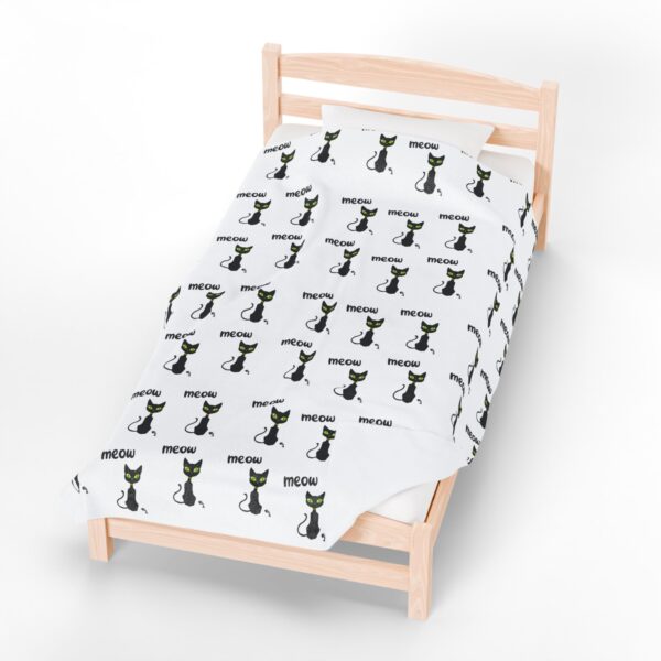 13133922989599904253_2048.jpeg Black Cat Meow Velveteen Plush Blanket for Cat Lovers