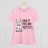 Cat Lover Tee - "Beware of People Who Dislike Cats" - Funny Women's Midweight Cotton T-Shirt