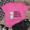 Cat Lover Tee - "Beware of People Who Dislike Cats" - Funny Women's Midweight Cotton T-Shirt