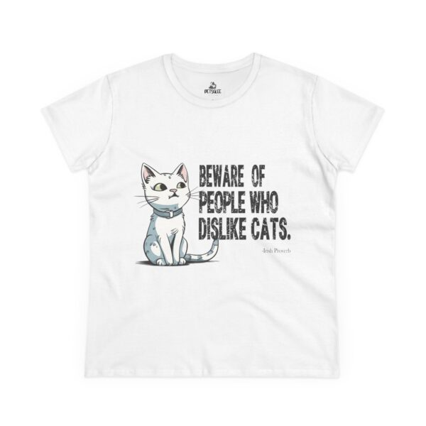Cat Lover Tee - "Beware of People Who Dislike Cats" - Funny Women's Midweight Cotton T-Shirt