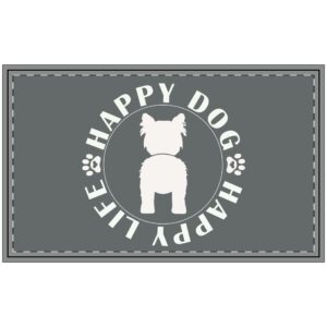 Happy Dog Polyester Doormat - Welcoming Entryway Decor for Dog Lovers