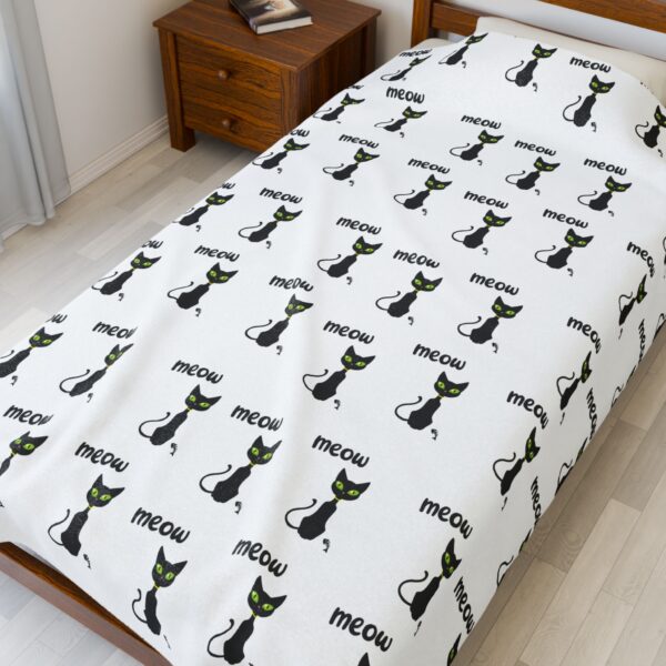 7717062178149975898_2048.jpeg Black Cat Meow Velveteen Plush Blanket for Cat Lovers