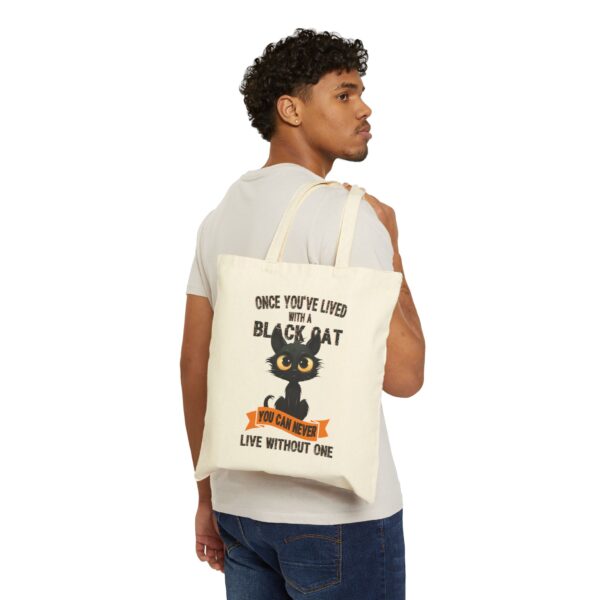 9736004921274600527_2048.jpeg Funny Black Cat Tote Bag - "Once You've Lived with a Black Cat You Can Never Live Without One"