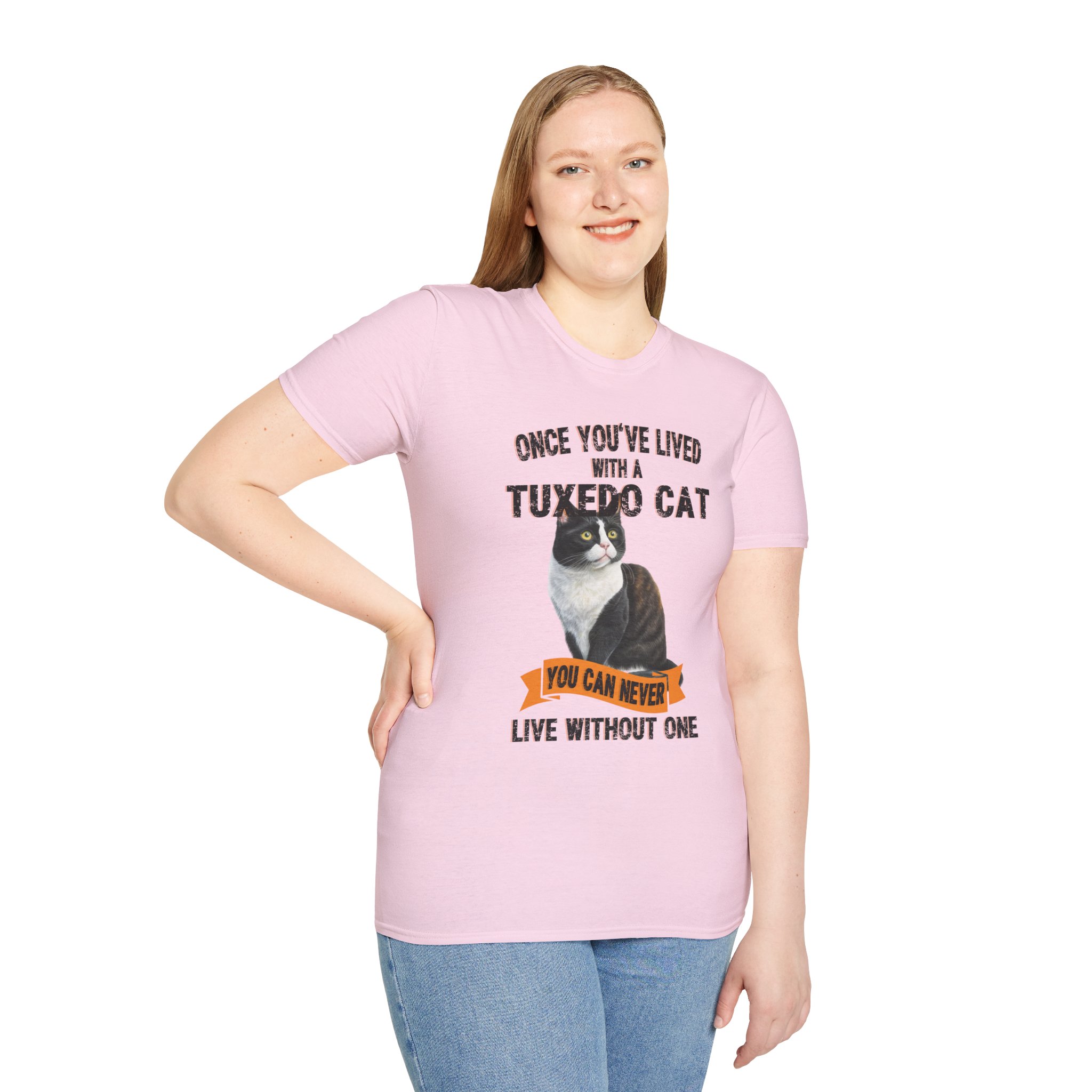 T-Shirt with Tuxedo Cat Design, Cat Lover Gift, Funny Pet Tee, Unisex Humor Shirt, Cat Owner Apparel. - Image 45