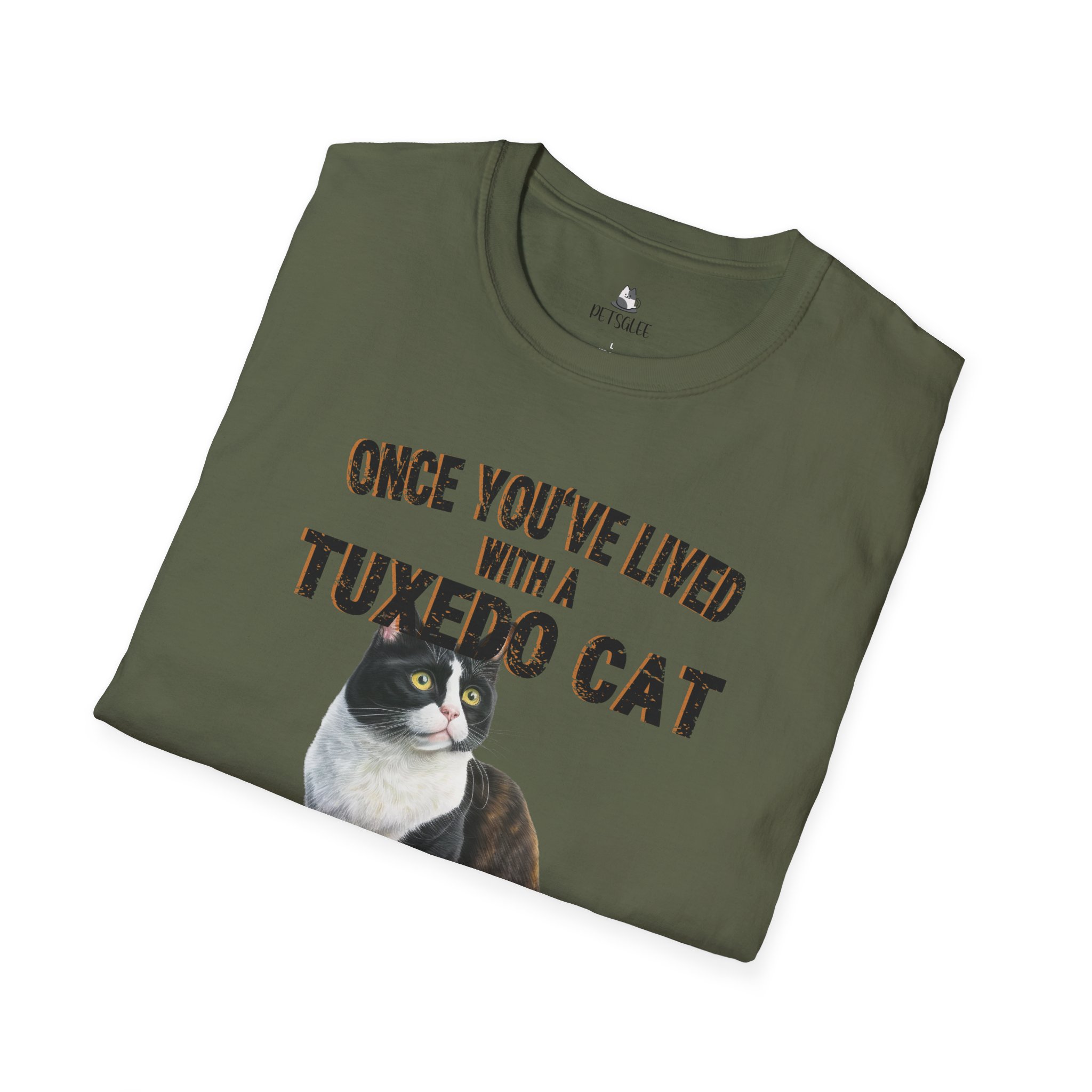 T-Shirt with Tuxedo Cat Design, Cat Lover Gift, Funny Pet Tee, Unisex Humor Shirt, Cat Owner Apparel. - Image 23