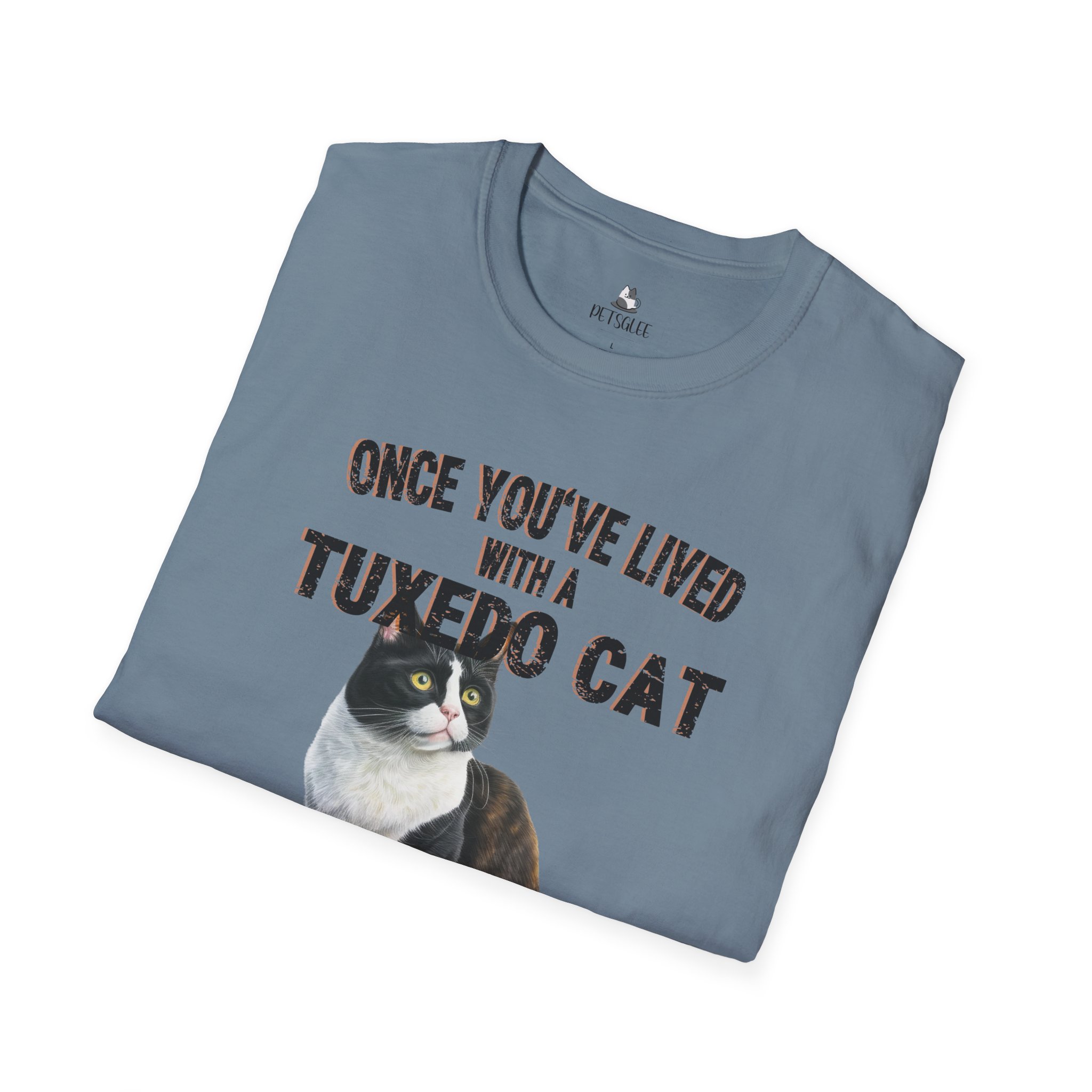 T-Shirt with Tuxedo Cat Design, Cat Lover Gift, Funny Pet Tee, Unisex Humor Shirt, Cat Owner Apparel. - Image 35