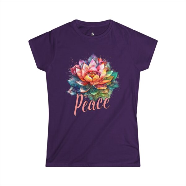 17606028514132307788_2048.jpeg Colorful Lotus Flower Peace Tee, Relaxed Women's T-Shirt, Spiritual Gift, Boho Style Tee, Yoga Apparel, Mindfulness Shirt
