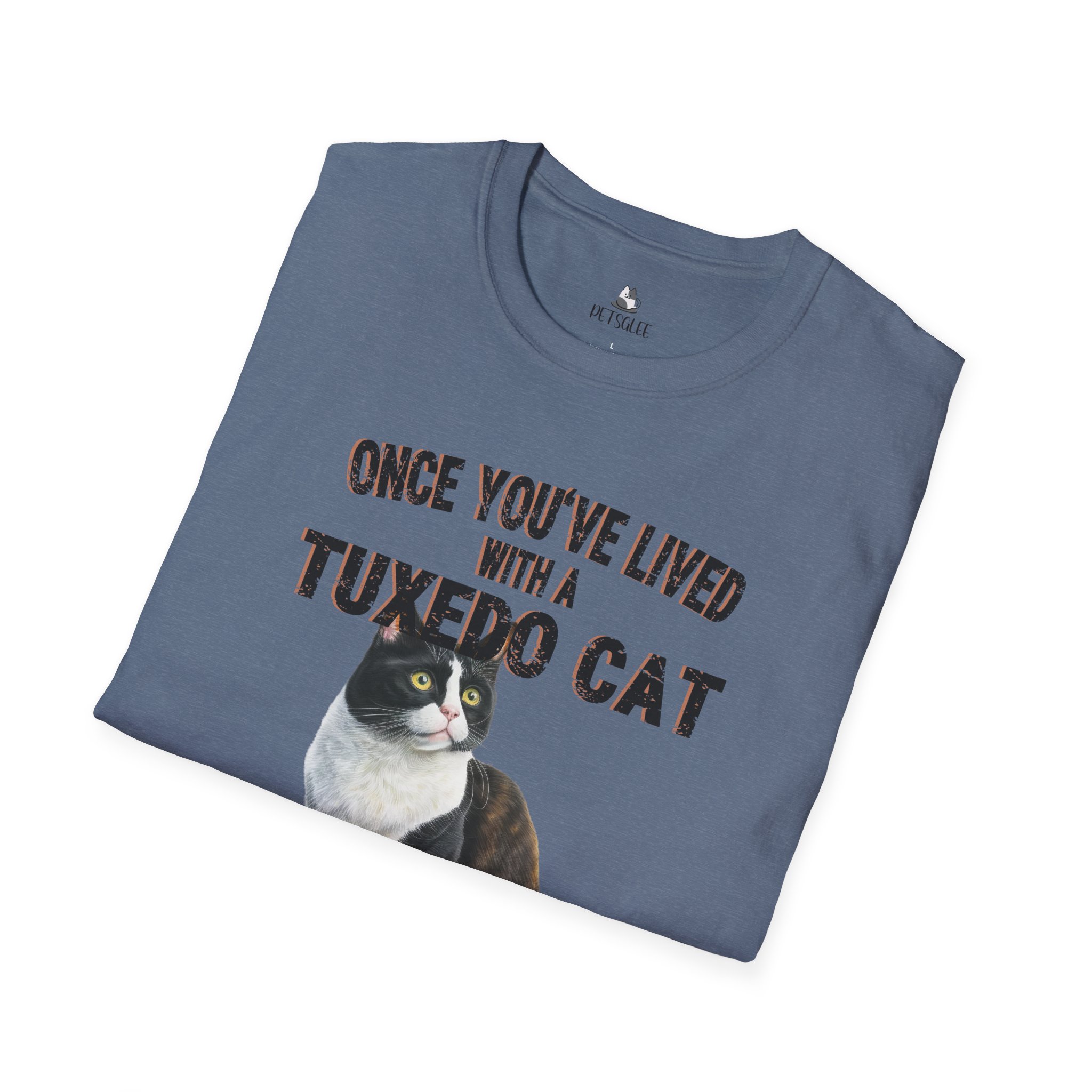 T-Shirt with Tuxedo Cat Design, Cat Lover Gift, Funny Pet Tee, Unisex Humor Shirt, Cat Owner Apparel. - Image 38