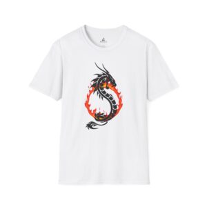 Dragon Fire Unisex T-Shirt Softstyle Tee, Gift for Gamers, Cool Graphic Tee, Casual Wear