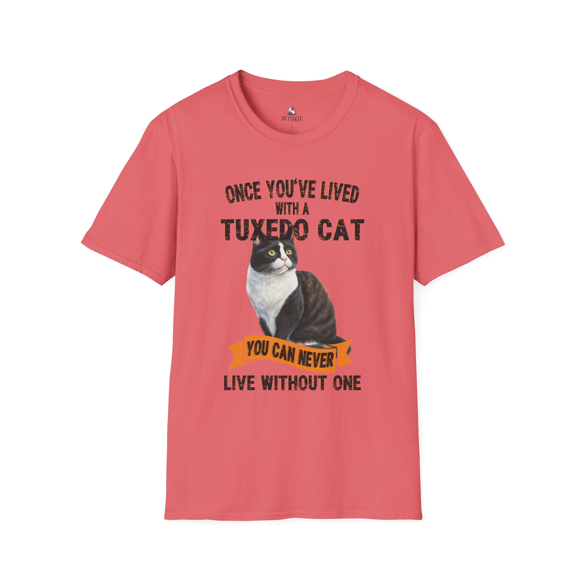T-Shirt with Tuxedo Cat Design, Cat Lover Gift, Funny Pet Tee, Unisex Humor Shirt, Cat Owner Apparel. - Image 9