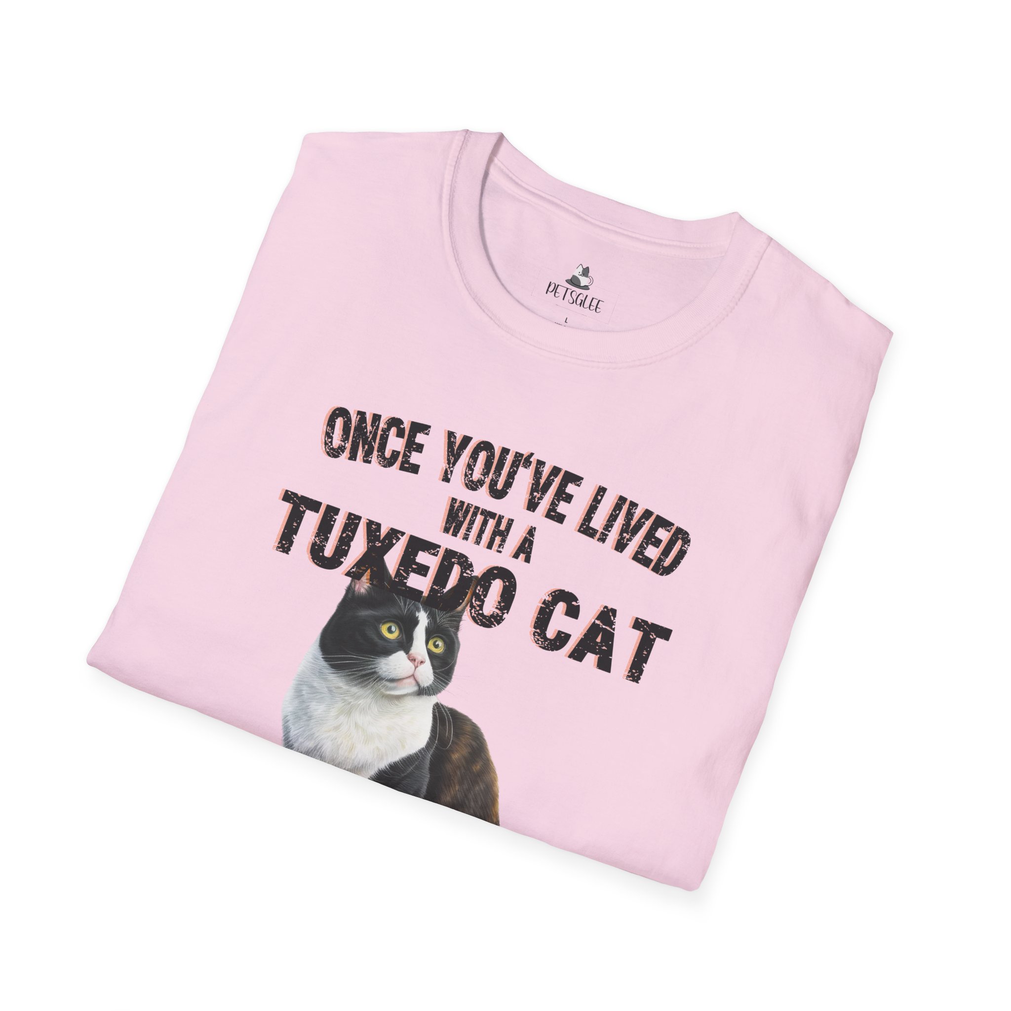 T-Shirt with Tuxedo Cat Design, Cat Lover Gift, Funny Pet Tee, Unisex Humor Shirt, Cat Owner Apparel. - Image 44