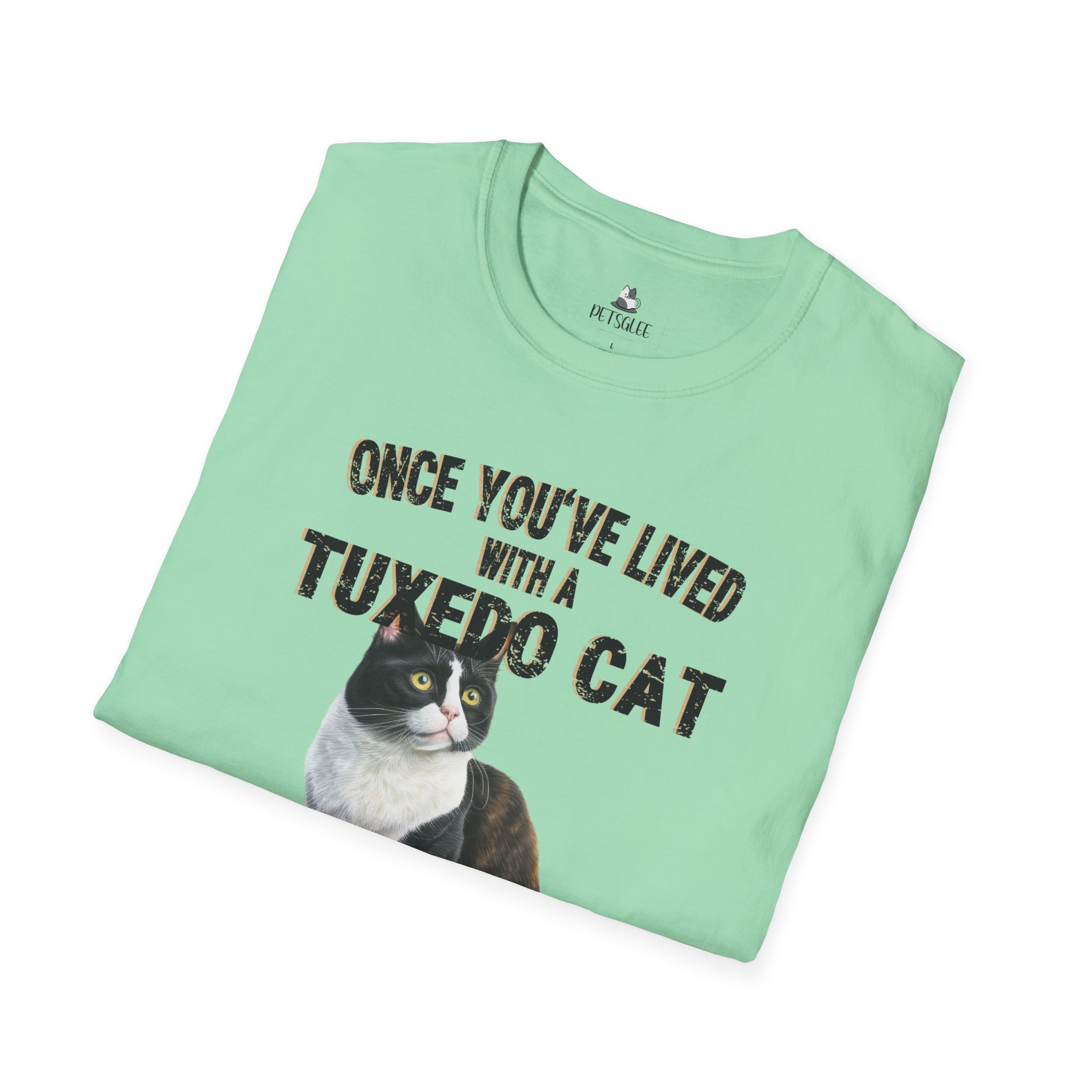 T-Shirt with Tuxedo Cat Design, Cat Lover Gift, Funny Pet Tee, Unisex Humor Shirt, Cat Owner Apparel. - Image 26