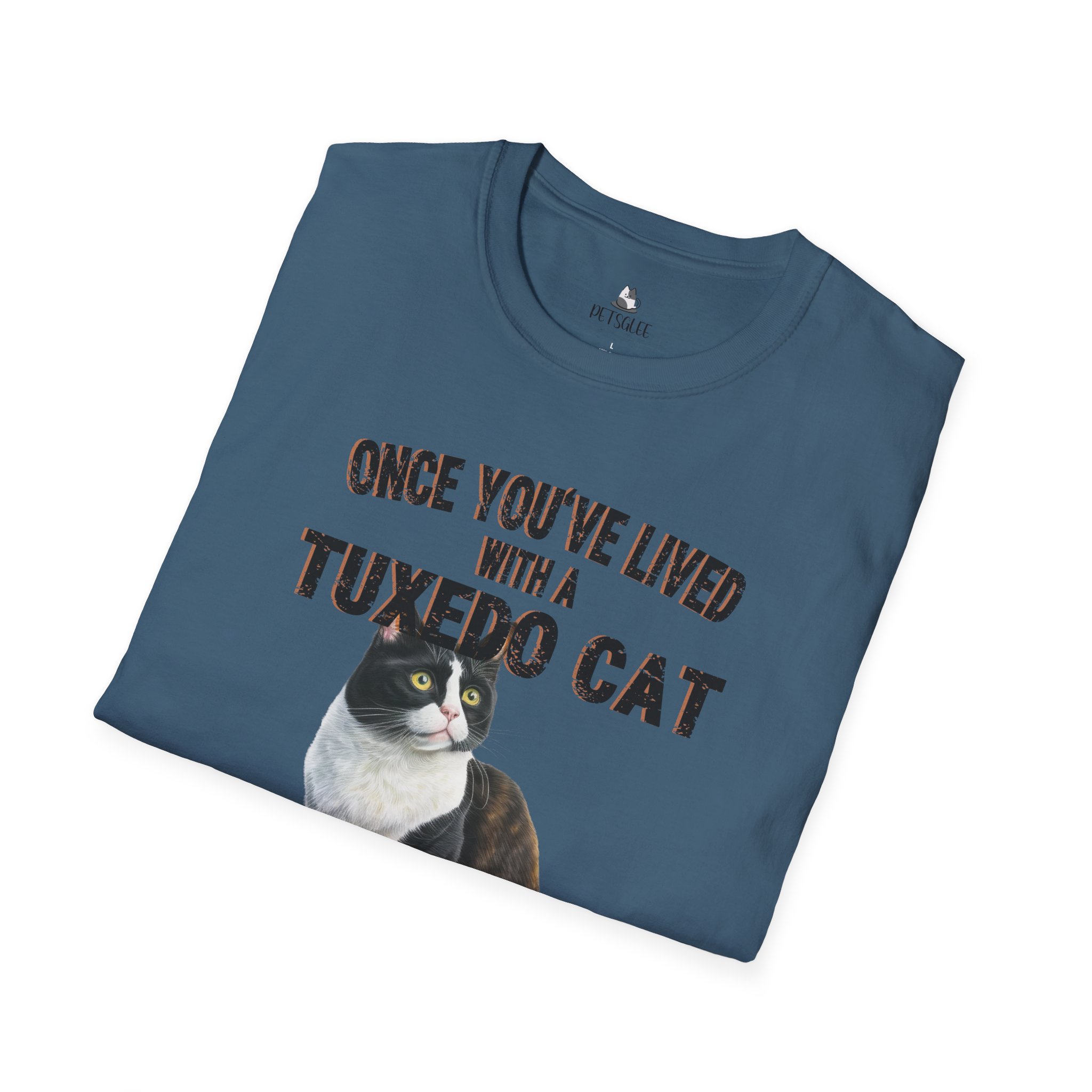 T-Shirt with Tuxedo Cat Design, Cat Lover Gift, Funny Pet Tee, Unisex Humor Shirt, Cat Owner Apparel. - Image 41