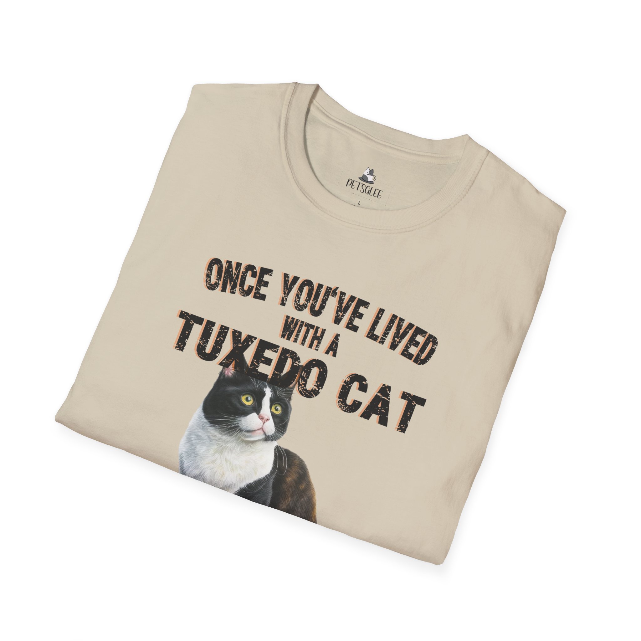 T-Shirt with Tuxedo Cat Design, Cat Lover Gift, Funny Pet Tee, Unisex Humor Shirt, Cat Owner Apparel. - Image 14