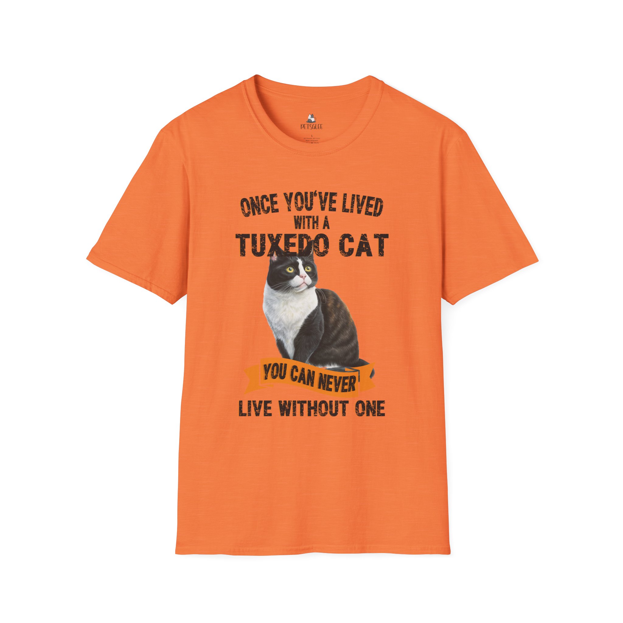 T-Shirt with Tuxedo Cat Design, Cat Lover Gift, Funny Pet Tee, Unisex Humor Shirt, Cat Owner Apparel. - Image 5