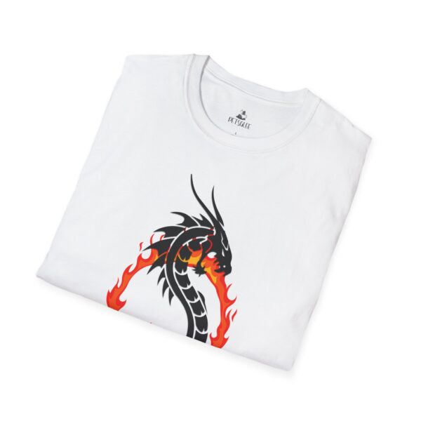 6933242775498456060_2048.jpeg Dragon Fire Unisex T-Shirt Softstyle Tee, Gift for Gamers, Cool Graphic Tee, Casual Wear