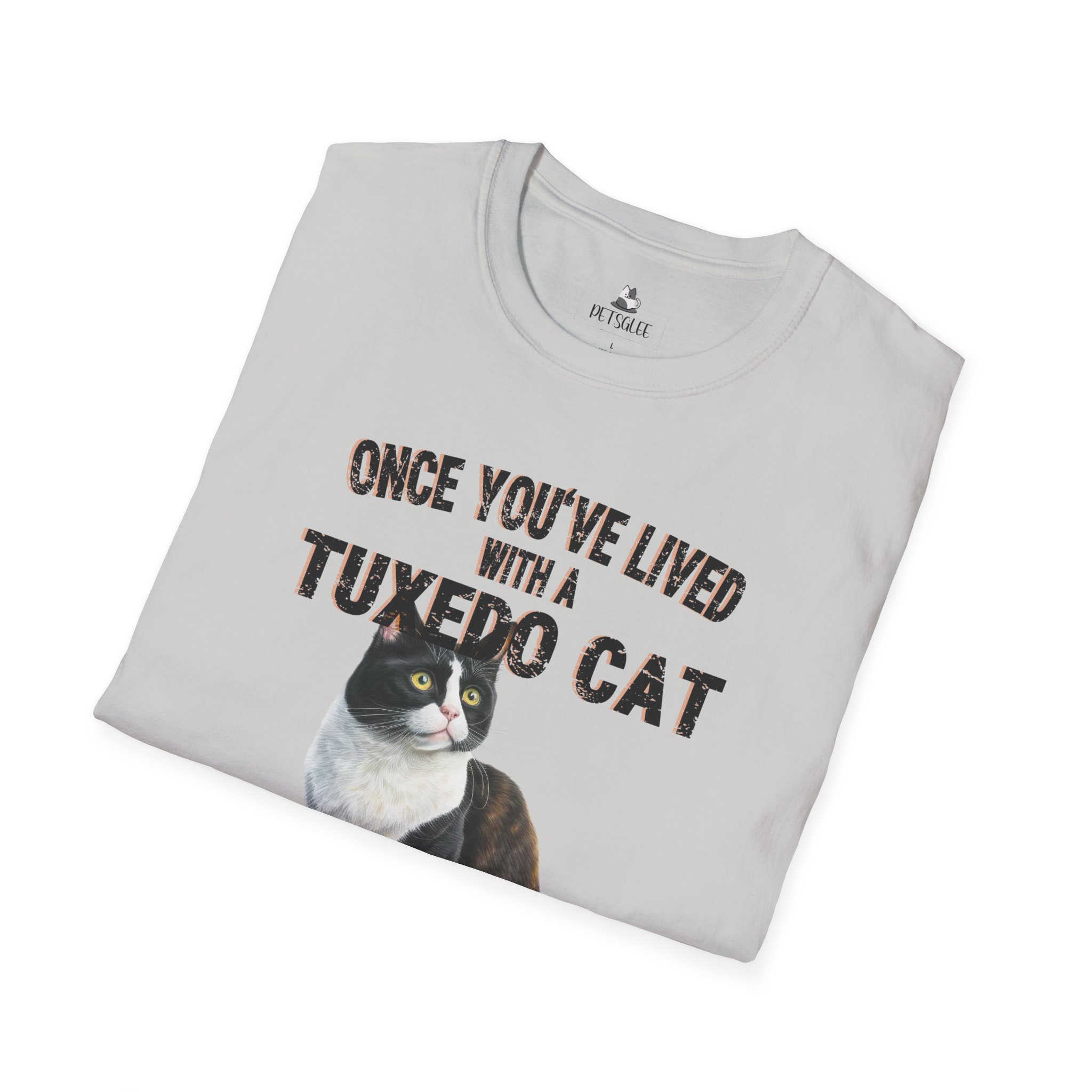 T-Shirt with Tuxedo Cat Design, Cat Lover Gift, Funny Pet Tee, Unisex Humor Shirt, Cat Owner Apparel. - Image 17