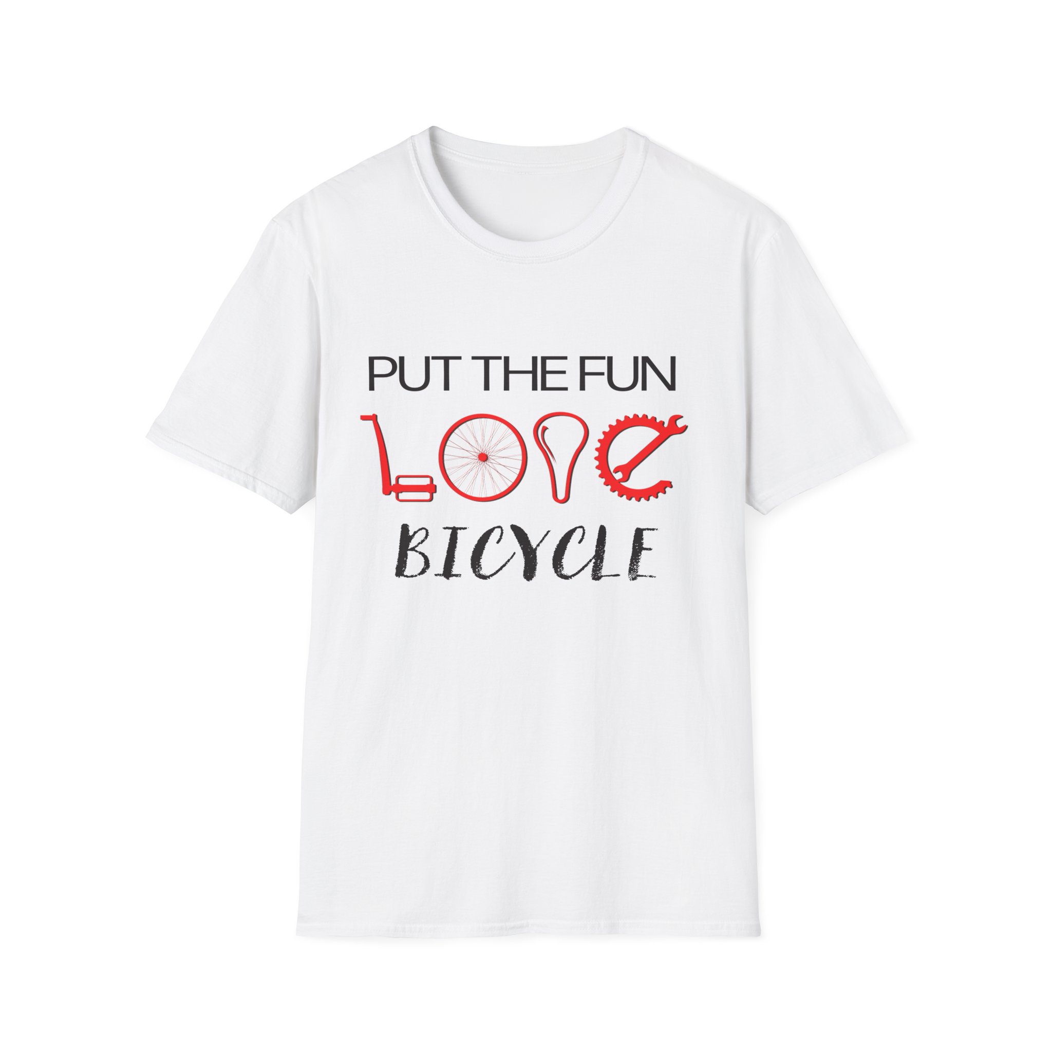 Fun Love Bicycle Unisex T-Shirt - Perfect for Cycling Enthusiasts, Gifts, Casual Wear, and Bike Lovers