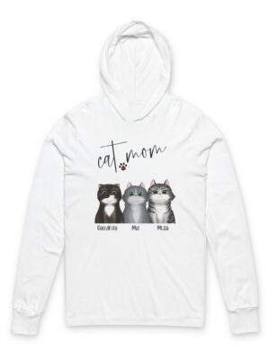 Cat Mom Hoodie, Unisex Long Sleeve Tee for Cat Lovers, Perfect Gift for Pet Owners, Cozy Hoodie for Everyday Wear, Cat-Themed Apparel
