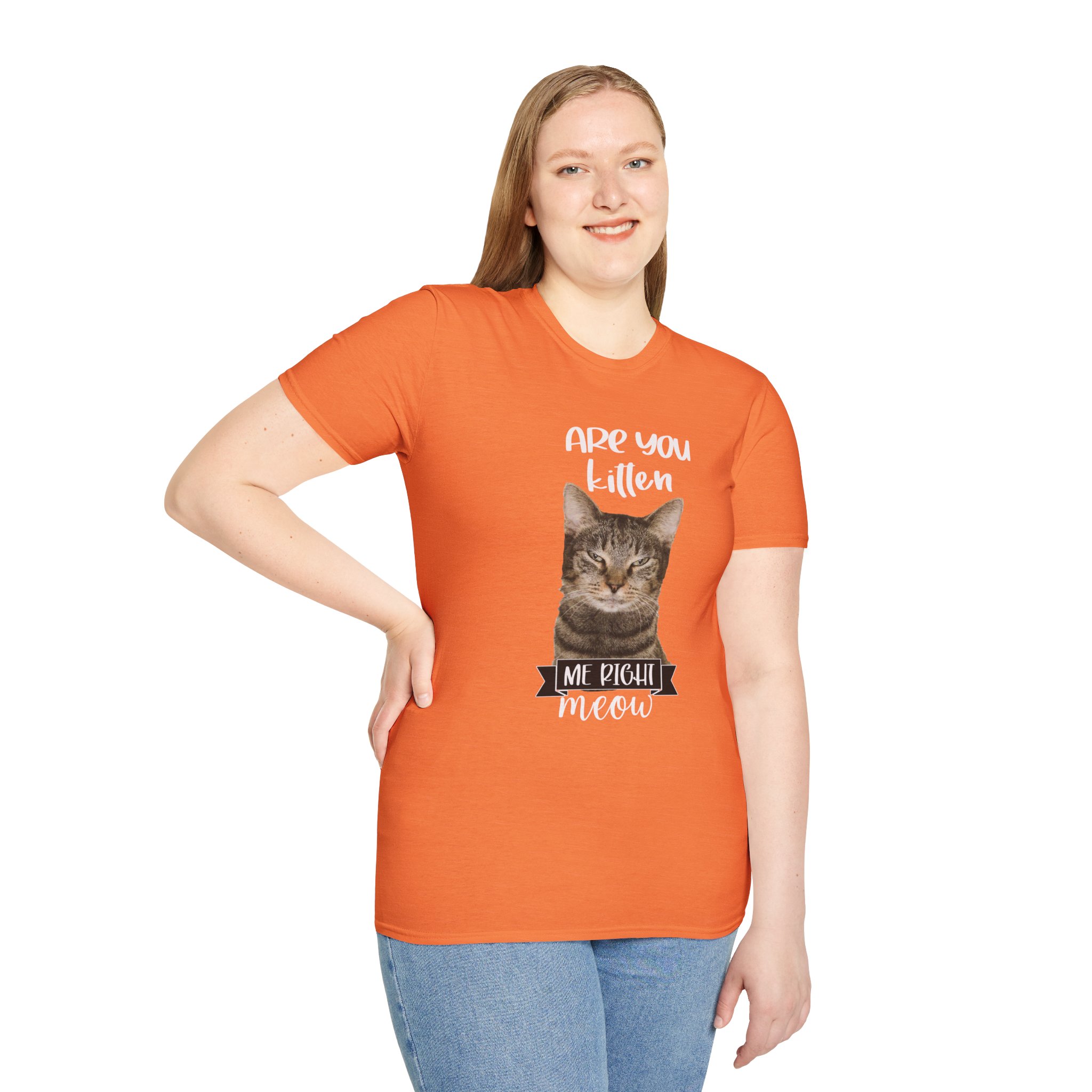 Cute Cat Humor Unisex T-Shirt Are You Kitten Me? Pet Lovers Gift, Funny Tee, Orange Cat Shirt, Birthday Gift, Casual Wear - Image 4